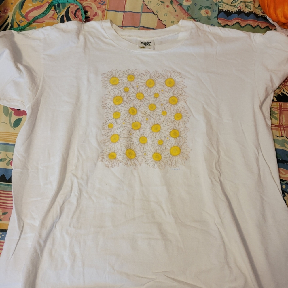 Tennessee River Gold Daisy T-Shirt ~Retro ~Y2K ~ GUC ~ Wmn XL ~ USA 100% Cotton - Picture 2 of 16
